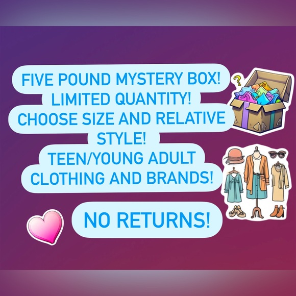 Five Pound Mystery Box! Please Choose Size and Relative Style. No Returns! - Picture 2 of 2